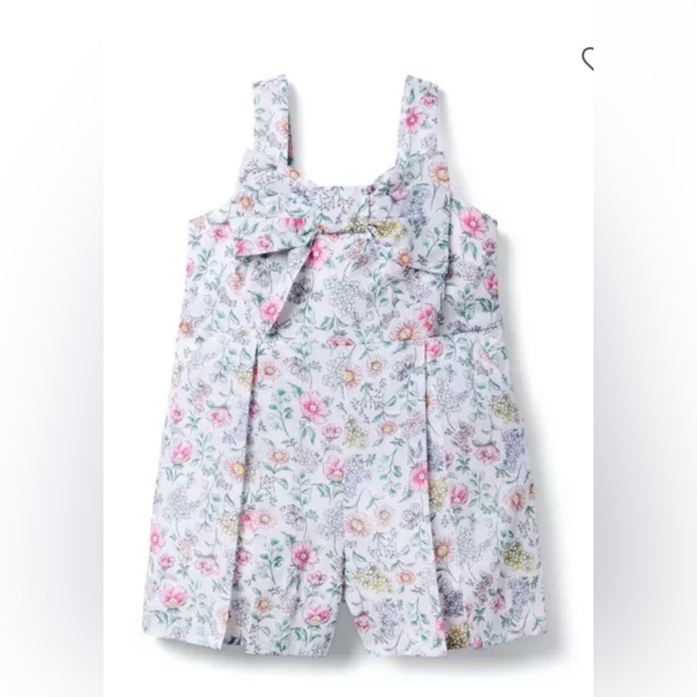 Janie and Jack Floral One Piece - Pink and Green